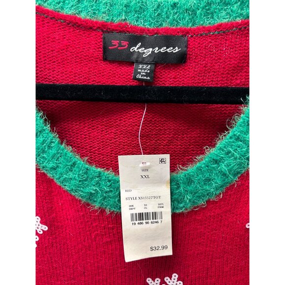 33 Degrees Women's Ugly Christmas Sweater  Holiday Party Novelty Knit XXL NWT - Picture 9 of 14
